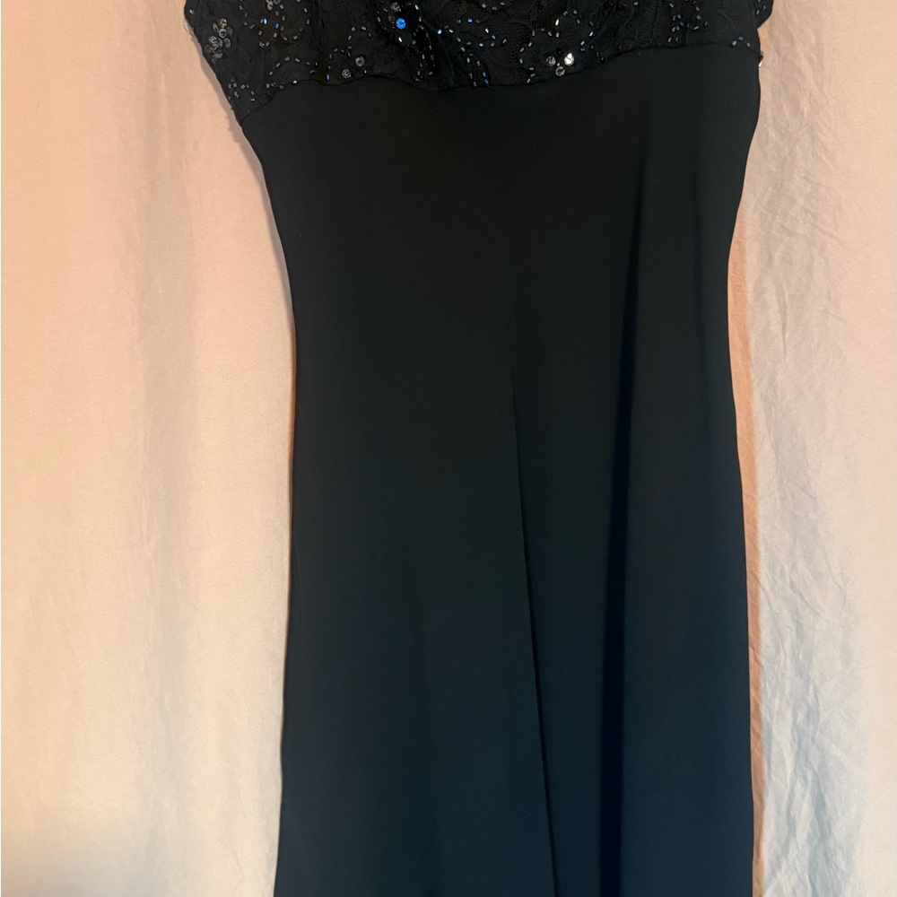 Ann Taylor Strapless Black Evening Gown with Beaded Bodice